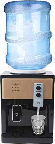 Elektrischer Heiß- und Kalt Wasserspender, Toplader-Wasserkühler, Desktop-Flaschen-Wasserspender für das Heimbüro, für 3,5-18,9-Liter-Eimer Wasser 550W Schwarz