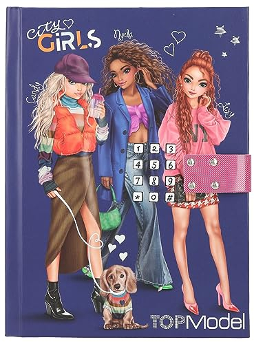 Depesche 12711 TOPModel City Girls - Tagebuch mit Zahlen-Code und Sound, Buch mit 80 linierten und bunt illustrierten Seiten