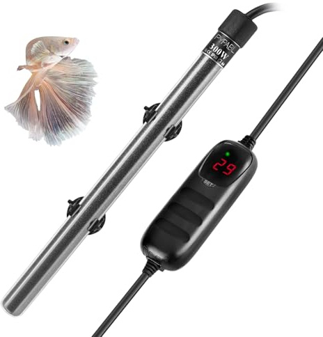 PYPABL Chauffage Submersible pour Aquarium, 25W 50W 100W 300W Mini Chauffage d'Aquarium avec Régulateur de Température Externe, pour Chauffage d'Aquarium de Poissons et de Tortues 3-300L
