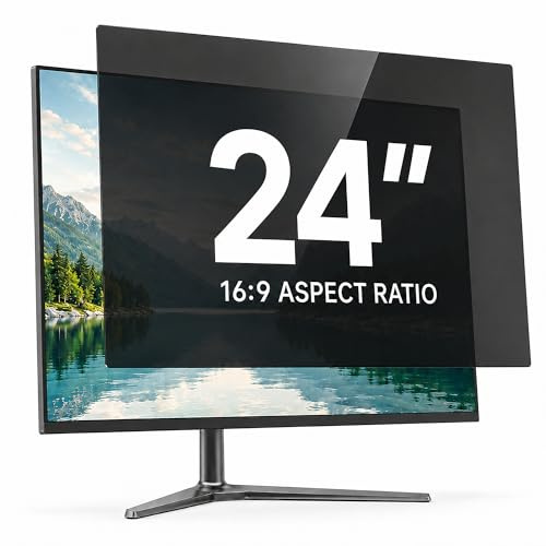 salipt Filtro de pantalla de privacidad de computadora de 24 pulgadas para pantalla ancha de 16:9, filtro de privacidad de pantalla, antiespía, antirreflejos, bloqueo de luz azul, película protectora