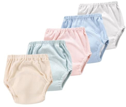 Rainjia Lot de 5 culottes d'apprentissage pour bébé - Culottes d'apprentissage en coton - Culottes d'apprentissage pour l'apprentissage de la propreté - 0 à 5 ans, Lot de 5, 0-12 mois
