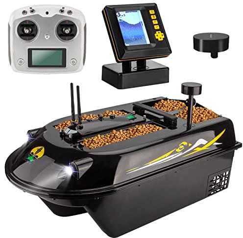 500M GPS Wireless Fishing Bait Boat Carp Fishing Boat Speedboat RC Boat 3 Hoppers LCD GPS Fishfinders with Sonar Sensor , Bait boat, fishing bait boat, Nest boat.(Bait boat 800m with Sonar finder)