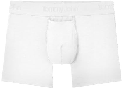 Tommy John Men's Trunk 4” Underwear, Second Skin Boxers with Supportive Contour Pouch, Soft Naturally Breathable Stretch Fabric Boxers for Men, White, XX-Large, White, XXL