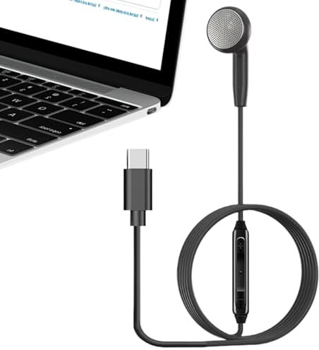 Auriculares con cable único, auriculares mono con micrófono, auriculares de control con cable para estudiantes, cómodos auriculares de un solo oído para estudio, trabajo, familia, compañeros de trabaj