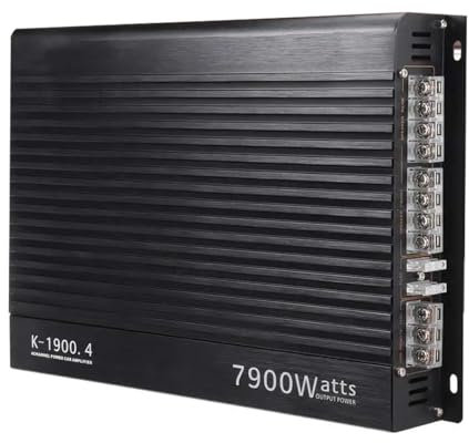 Asyduey Amplificatore per Auto 12V 7900W Subwoofer Audio per Auto Potente A 4 Canali Amplificatore Stereo per Auto di Potenza per Veicoli in Alluminio Facile da Usare