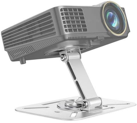 BNGXR Projektor Halterung, Mini Beamer Ständer, 360° Drehbare Beamer Wandhalterung, Projektor Deckenhalterung, Desktop Halterung, für mit 1/4'' Schraubschnittstelle Projektorhalter (Silber)