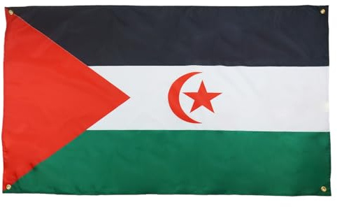 AZ FLAG Bandera Sahara Occidental 150x90 cm con 4 ojales, Pabellón Saharaui para balcón o pared
