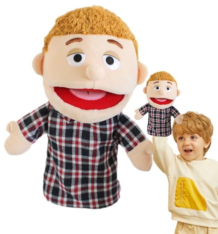 Marioneta de peluche abuelo – Juguete suave a mano, realista, juego de simulación atractivo, establecer conexiones a lo largo de la vida | Marioneta familiar educativa para
