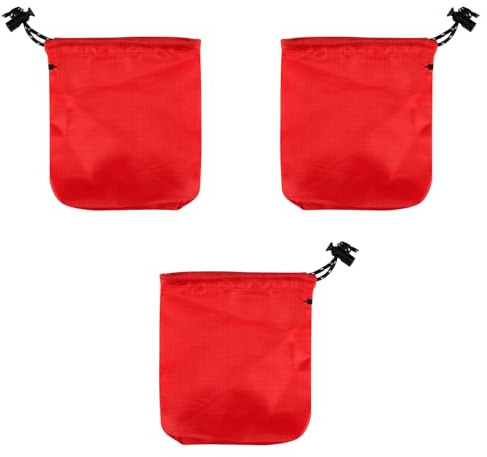Hopzab 3 Pcs Drawstring Waterproof Storage Bags, Foldable Travel Pouch, Portable Nylon Organizer for Beach, Outdoor, Cosmetics, Small Items, Travel Accessories