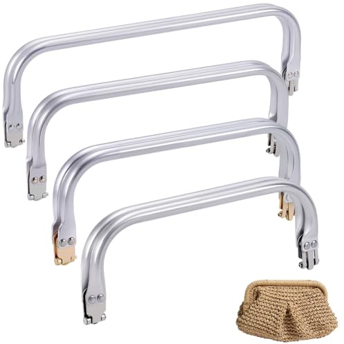 Beebeecraft 4Pcs 20/22/25/30cm Aluminum Purse Frame U-Shaped | Clutch Bag Clasp Frame, Metal Kiss Clasp Lock Bag Frame Handles Hardware, for DIY Handle Bag Making Sewing Clutch Supplies