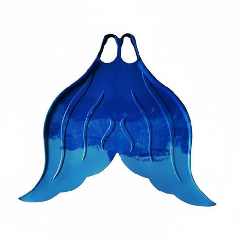 Ronyme Monofin de Natación Sirena Entrenamiento Conectada Silicona Entrenamiento Práctico Adecuado para Adultos y Niños en Piscina Sesiones Fotográficas , Azul Iridiscente , 33-36 Yardas