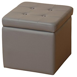 Heinz Hofmann 4445.GR Sitzwürfel / Kunstleder / Grau / B. 41 x T. 41 x H. 40 cm