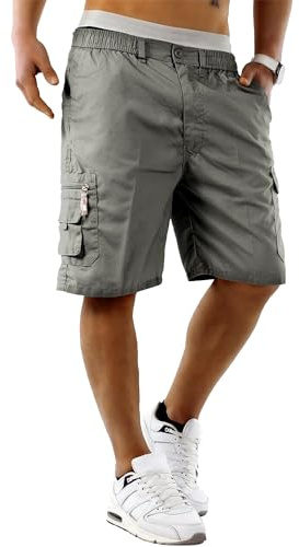 MENS casual cool smart multi pocket cargo shorts mens new size S M L XL XXL 3XL (XL 37 - 39 waist, Grey)