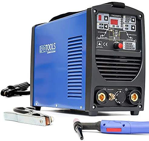 IPOTOOLS TIG-200PD poste a souder TIG - Poste à souder TIG avec 200A 230V IGBT, 3 en 1 Poste TIG, MMA électrodes, Poste de Soudage Portable, garantie de 7 ans