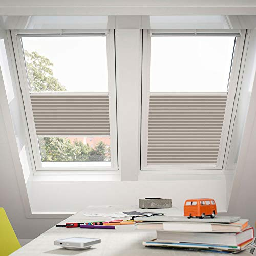 Orignal VELUX Plissee / Faltstore FHL SK06 1259S / Bedienart : Manuell / Farbe : Uni Sand / Fenstergröße : SK06 / Fenstertypen : GGU, GGL, GPU, GPL, GTU, GTL, GXU, GXL _17493