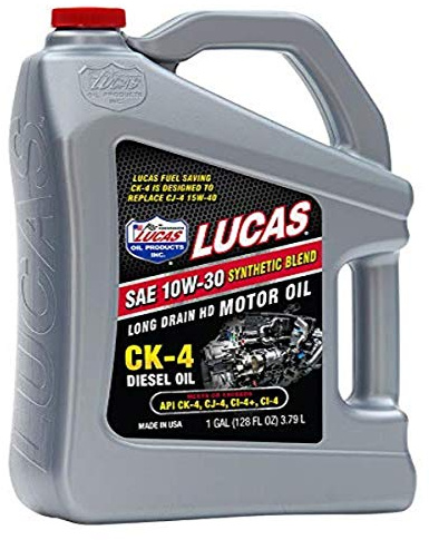 Lucas Oil 10282 Synthetic Blend SAE 10W-30 CK-4 Heavy Duty Motor Oil - 1 Gallon