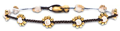 Made by Nami Chevillère Boho Surfer Chevilles en Perles Imperméables et Ajustables pour Femmes Bracelet de Cheville en Coton Ciré et Perles pour L'été et le Style Hippie