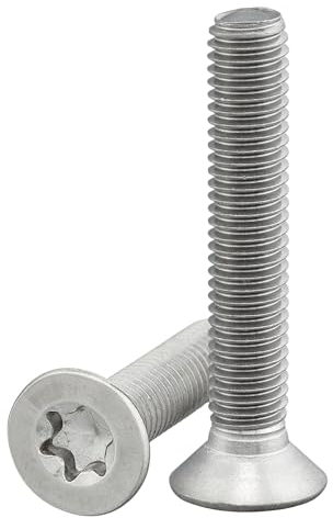 Tornillo de cabeza avellanada con hexágono/Torx (ISR/TX) según la norma ISO 14581/DIN 965, acero inoxidable, A2, V2A, tornillo avellanado (10 unidades, M6 x 25 mm)