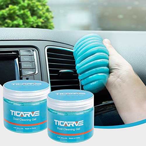 TICARVE Cleaning Gel for Car Cleaning Putty 2 Pack Slime Cleaner | Auto Detailing Putty Keyboard Cleaner Universal Dust Cleaner for Car, Laptops, Printers, Remote Control