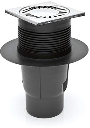 Hofablauf Balkonablauf Geruchsverschluss Edelstahlgitter 150x150mm