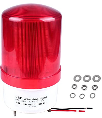 Luces de advertencia LED industriales giratorias, luces de señal giratorias eléctricas para emergencia, 12 V CC, rojo, con sonido de zumbador