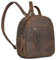 ROYALZ 'Olympia' Lässiger Kleiner Lederrucksack Damen Echtleder im Vintage Look - Eleganter Mini Rucksack perfekt als Tagesrucksack Cityrucksack Rucksackhandtasche, Farbe:Nevada braun