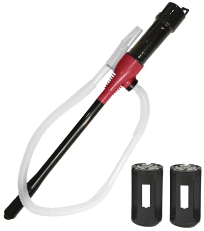 Coriver Elektrische Benzinpumpe, Batteriebetriebene Auto Kraftstoffpumpen, Benzinpumpe für Kanister, Pumpe Wasser Abpumpen für Diesel Benzin Öl Watser, Akku Wasserpumpe Wasser Handpumpe (2. Rot)