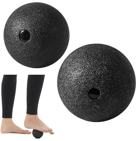 POHOVE 2 Stück Faszienball Massageball 8+10cm Massageball Faszien Ball Release Lacrosse Ball für Faszientraining DurchfüHren (Schwarz)
