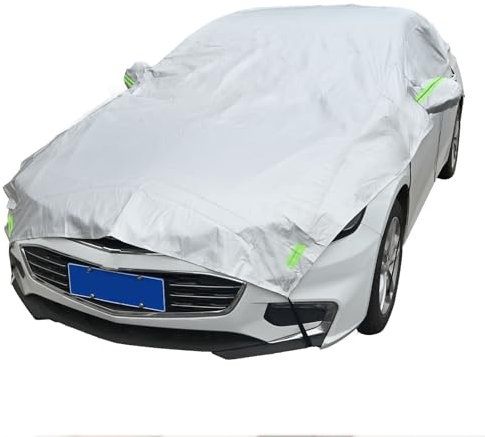 Halbgarage für Auto, Auto Halbgarage Abdeckung Winter, 210D Oxford Outdoor Autoabdeckung, Wasserdicht, Schnee-, EIS-, Frost- und Staubschutz für Limousinen und SUVs (Sedan)