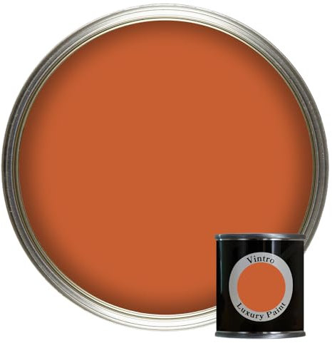 Vintro Matt Emulsion Paint Tester Pot Colour Sample 125ml (Orange/Brown - Thor's Rust)