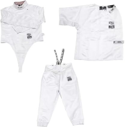 Fechthose, Fechtjacke, Fechtuniform, Fechtuniformanzug, Dreiteiliger Fechtanzug aus Eisseide 450N, Geeignet for Erwachsene Und Kindliche Fechtsportler(38)