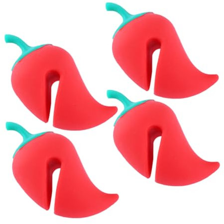 Ciieeo 4pcs Spill Lid Clamp Heat Resistant Steam Releaser for Hot Pan Holder Silicone Pot Lid Lifters Kitchen Gadgets