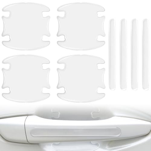 UEIOAVL Pellicole protettive per vernici e accessori, Set da 8 pezzi di pellicola protettiva per maniglia della portiera dell'auto autoadesiva trasparente universale