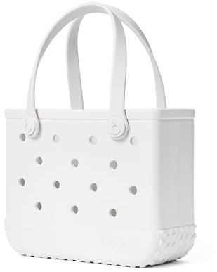 BOGG BAG Bitty Small Tote – 11” x 8.5” x 4.5” – Durable, Washable, Tip-proof – Beach, Pool, Boat, Work, Sports (For Shore White)