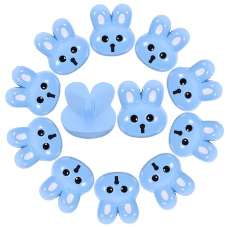 DOITOOL 12piezas Botones De Resina Forma De Conejo Color Azul Resistentes y Decorativos Para Costura y Bricolaje De Ropa Para Niño Niña y Manualidades