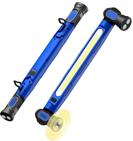MechaniLite Under Hood Work Light Bar, 3000LM LED Magnetic Light Bar with Hooks, 5200mAh Cordless Rechargeable Hood Light for Mechanic/Car Repairing/Garage-Blue