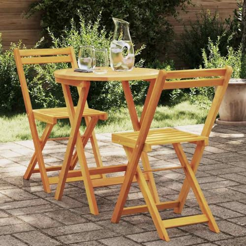 Generico Set Bistro da Giardino 3 PCS Marrone Legno massello di Acacia,Marrone,13.6kg,4105500