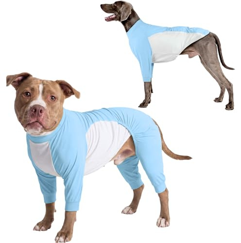 Dog Sun Protection Shirt, Summer Quick Dry Anti Licking Bodysuit UV Shirt for Dogs, Quick Dry Summer Clothes Prevent Overheating & Protection from Grass Seed(Blue, XL)