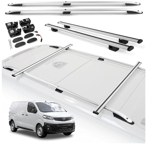 CHROMEMASTER | Barre Longitudinali Tetto e Barre Portatutto Compatibili con Fiat Scudo L2 MEDIO 2022+ | Kit Dedicato per il Trasporto di Carico, Attrezzature, Box e Piattaforma da Tetto