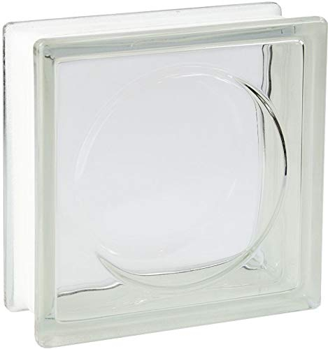 Brique de verre design Alpha clair brillant 19x19x8 cm - 5 pièces