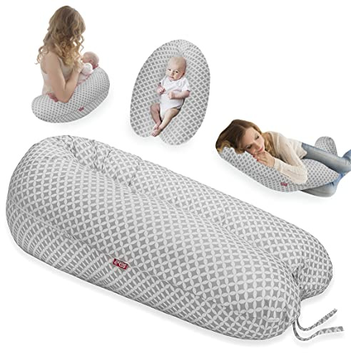 Scamp Stillkissen Schwangerschaftskissen Seiienschläferkissen inkl. Bezug verschiedenes Design Öko-tex Standard NEU (Pick Gray)