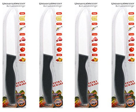 EuroDiscount Küchenmesser Kochmesser Brozeitmesser Messer mit Keramikklinge 4 Stück Set