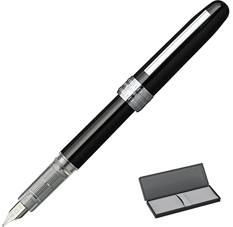 PLATINUM Plaisir PGB-1500#1 Füllfederhalter/Federstärken: M Medium Mittlere/Farbe: Black Mist/Handgefertigt/mit Geschenkbox/Füllhalter