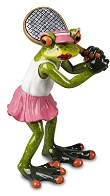formano Frosch Tennis Tennispieler oder Tennisspielerin Deko Figur Dekofigur Dekoration Zierfigur (Tennisspielerin)
