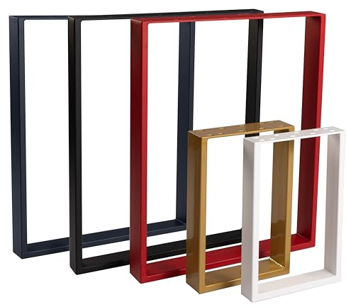 Strong&Style Tischbeine Tischkufen Möbelfüße Tischgestell 1 Stück U Form Metall Pulverbeschichtet Esstisch Schreibtisch Couchtisch Innen Außen Höhe 72 cm Breite 60 cm Profil 80 x 20 mm Schwarz