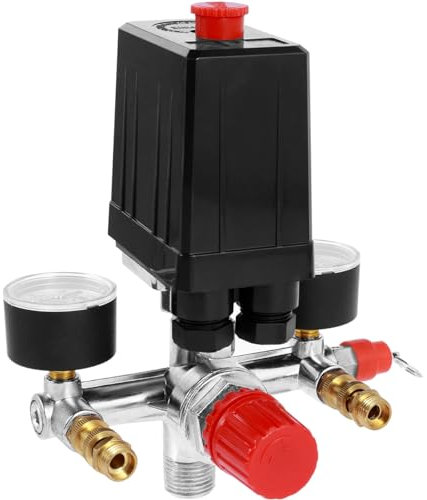 Air Compressor Pressure Switch 90-120PSI Adjustable Manifold Regulator Gauge Compressor Pressure Valve Switch Control 220/380V for Air Compressor