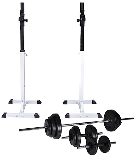 Langhantel Squat Rack mit Langhantel und Kurzhantel Set 30,5 kg