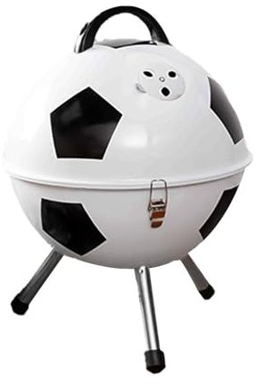 Barbecue sphérique au charbon de bois portable, barbecue rond au charbon de bois, barbecue en forme de football, ensemble chromé pour camping, fêtes en plein air, barbecue, pique-nique, barbecue