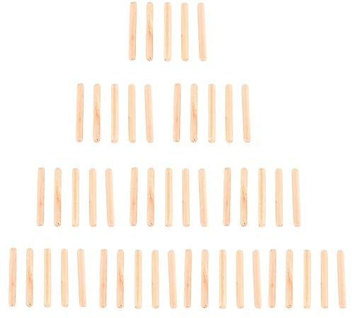 Goupilles rondes cannelées en bois, 50 pièces, pour assemblage de tiroirs d'armoires (M630), Solution artisanale robuste, fiable et polyvalente (M6*50(50PCS))