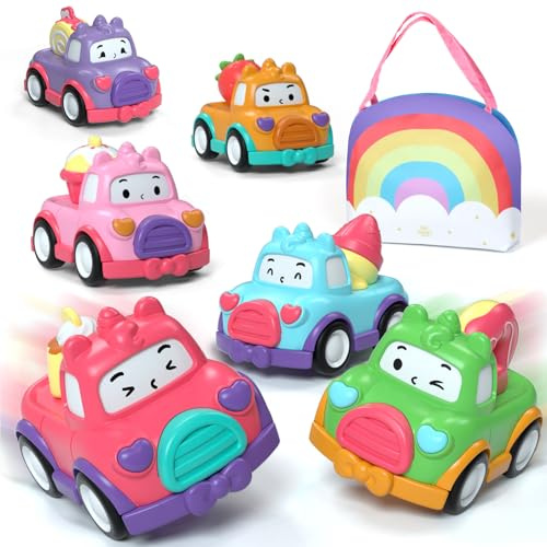 Lehoo Castle Pull Back Toy Cars for Toddlers – Dessert Car Gifts Age 1+